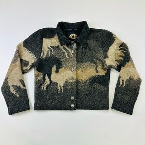 Vintage 90s horse western jacket Womens Size Small crop equestrian Countrylife